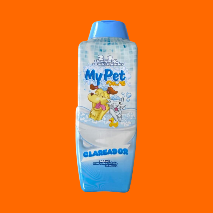 Shampoo para cachorros 2 em 1, clareador, 700ml, shampoo e condicionador, My Pet Brasil
