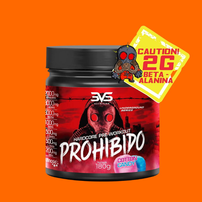 Pré-Treino Prohibido Hardcore Pre-Workout, 3Vs Nutrition - Suplemento Energético 