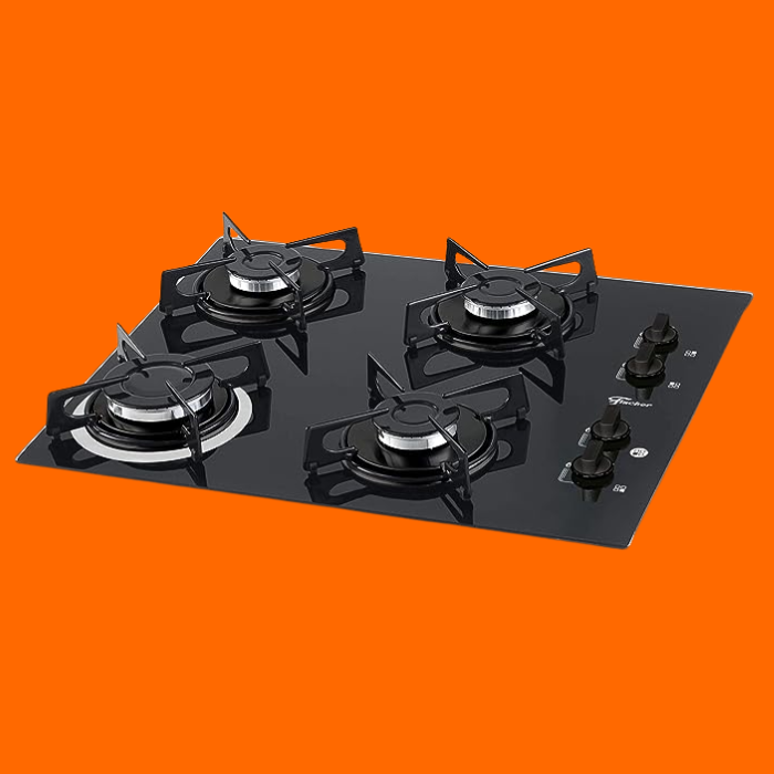 Cooktop a Gás Fischer 4Q Mesa de Vidro