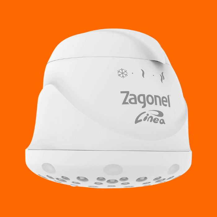 Zagonel Chuveiro Elétrico Branco Linea 3T, 5000W 110V