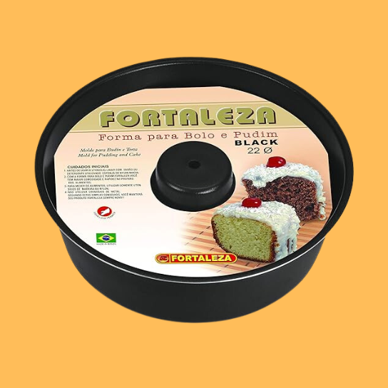 Forma Pudim (Tubo) Alta Alumínio Fortaleza Preto Imagem Com Forma Pudim (Tubo) Alta Alumínio Fortaleza Preto