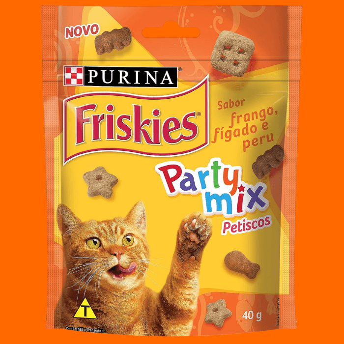 Nestlé Purina Friskies Party Mix Petisco Party Mix Para Gatos Adultos Camarão, Salmão E Atum 40G - Friskies