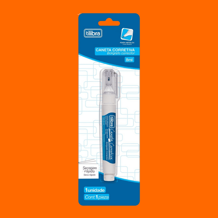 Caneta Corretivo 8Ml - Blister Com 1 Unidade, Tilibra Caneta Corretivo 8Ml - Blister Com 1 Unidade, Tilibra