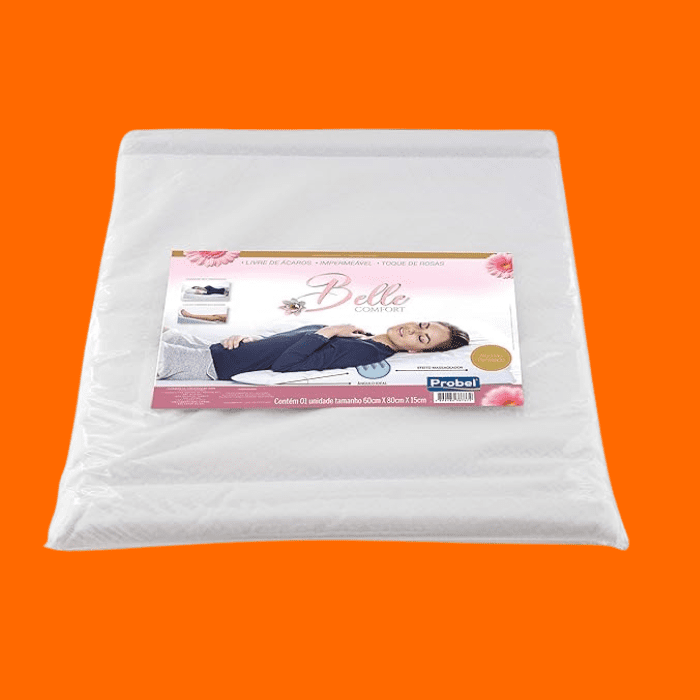 Travesseiro Anti Refluxo Adulto - Capa Impermeável - 60X83X15 - Probel, Branco Travesseiro Anti Refluxo Adulto - Capa Impermeável - 60X83X15 - Probel, Branco