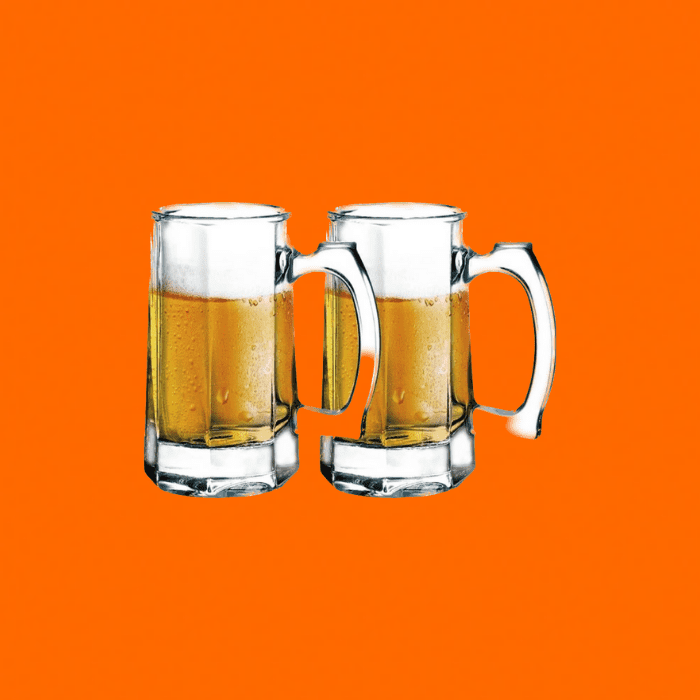 Jogo 2 Canecas De Chopp Cerveja Copo De Vidro 400Ml Jogo 2 Canecas De Chopp Cerveja Copo De Vidro 400Ml