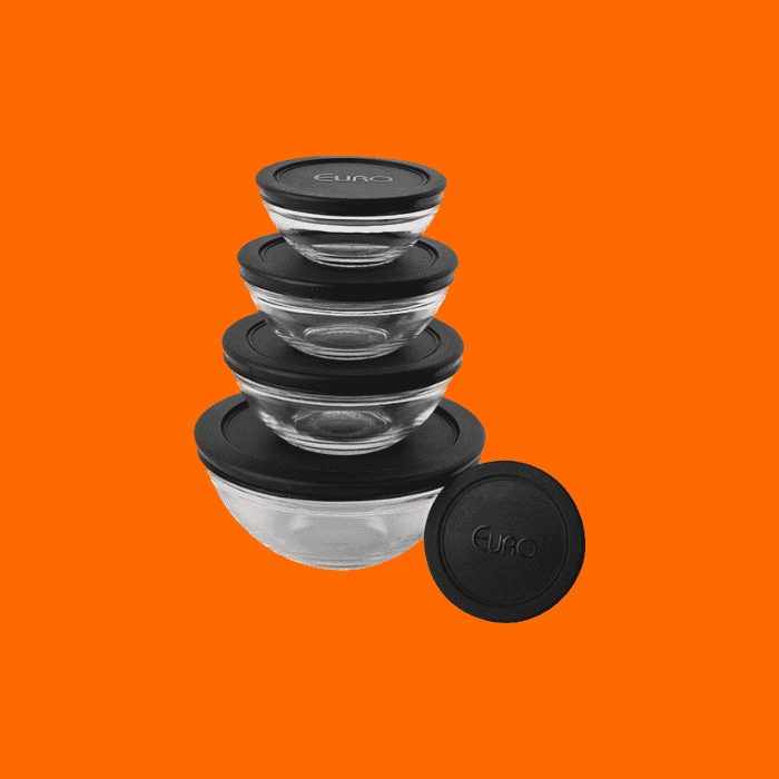 Conjunto Com 5 Potes De Vidro Redondos Com Tampa Plástica Preta, Vdr7090-Pt, Euro Home Conjunto Com 5 Potes De Vidro Redondos Com Tampa Plástica Preta, Vdr7090-Pt, Euro Home