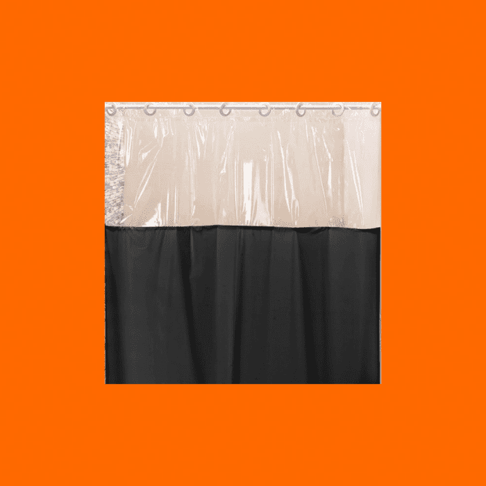 Cortina Para Box De Banheiro Com Visor - Preto Cortina Para Box De Banheiro Com Visor - Preto