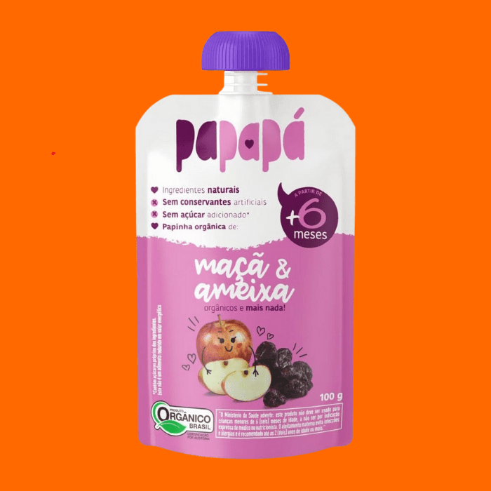 12 Unidades Papinha Papapá Orgânica Maçã Ameixa 100G 12 Unidades Papinha Papapá Orgânica Maçã Ameixa 100G