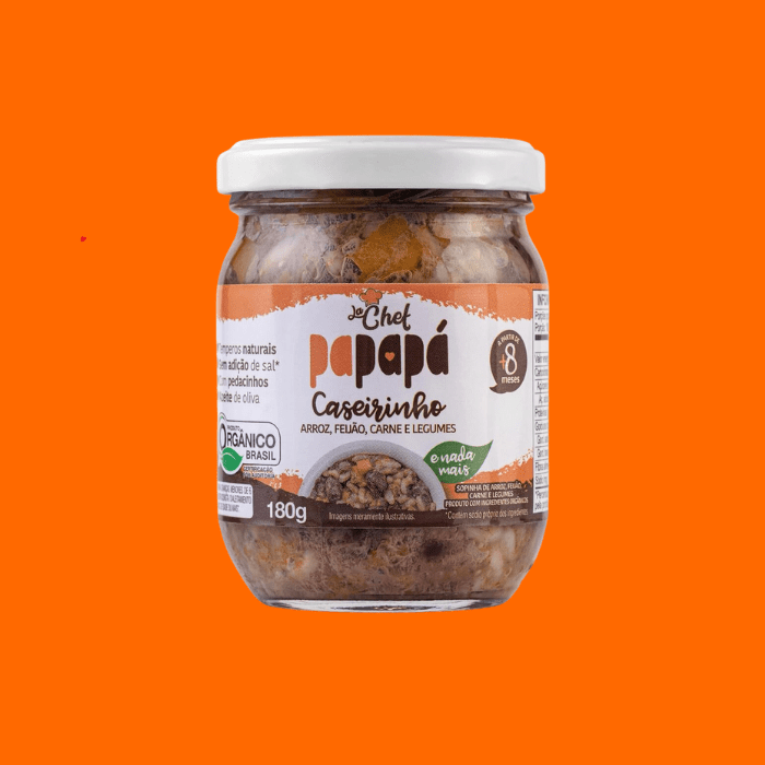 6 Unidades Caseirinho Orgânico Papapá - Arroz Feijão Carne Legumes 180G 6 Unidades Caseirinho Orgânico Papapá - Arroz Feijão Carne Legumes 180G