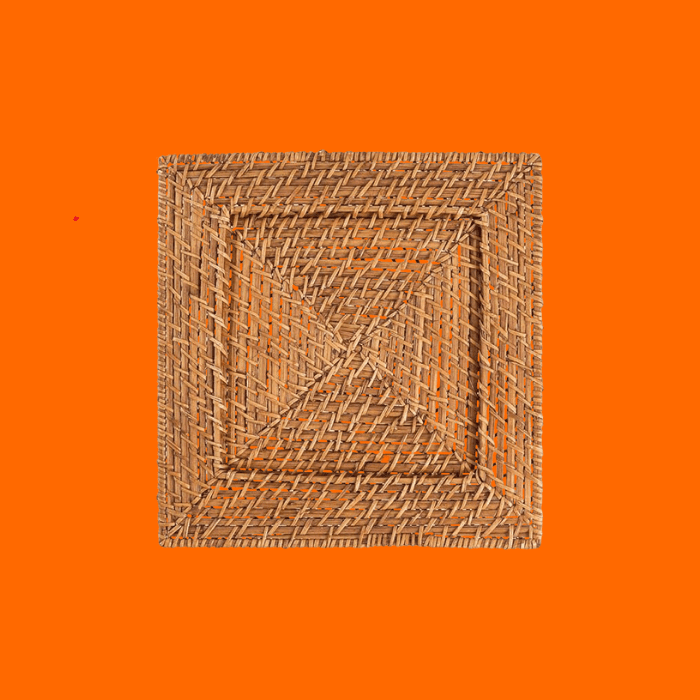 Sousplat Rattan Quadrado Rafimex Bege Sousplat Rattan Quadrado Rafimex Bege