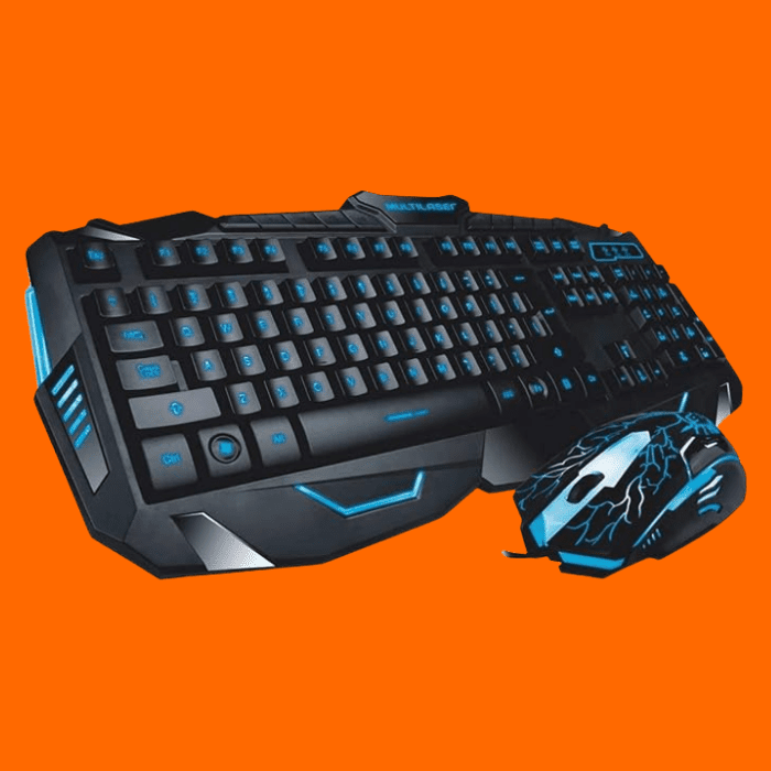 Combo Teclado E Mouse Gamer Com Fio Detalhes Azuis Multilaser – Tc195