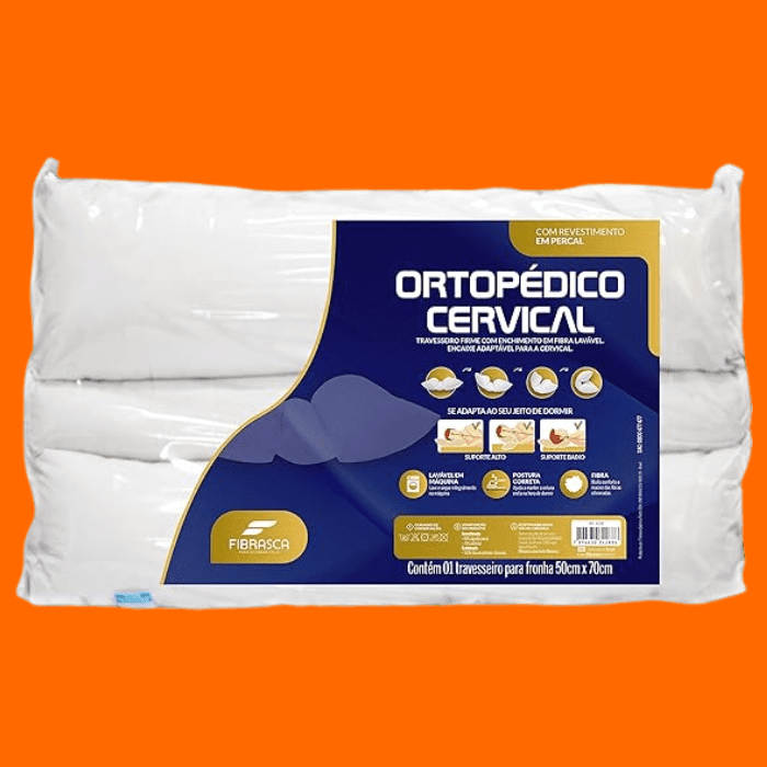 Travesseiro Ortopédico Cervical 50X70Cm Fibrasca