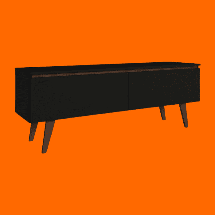 Rack Madesa Lima Com Pés Para Tv Até 50 Pol Rustic E Preto Rack Madesa Lima Com Pés Para Tv Até 50 Pol Rustic E Preto