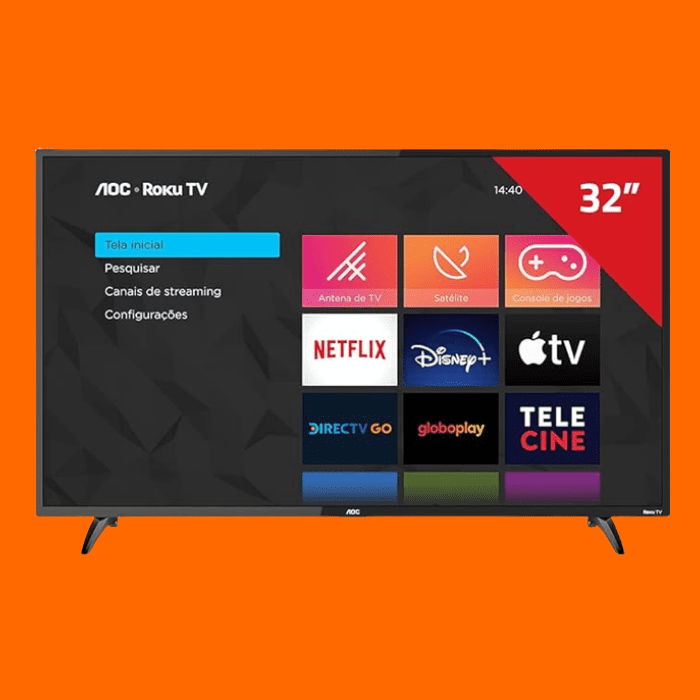 Smart TV LED 32″ HD AOC ROKU TV FHD 32S5195/78G