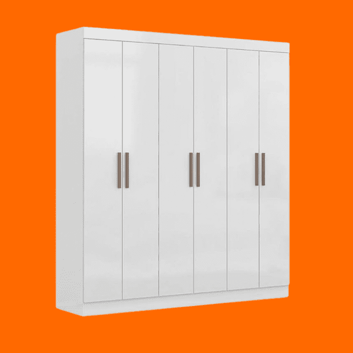 Guarda Roupa Casal 6 Portas 2 Gavetas Paris Espresso Móveis Branco - Siena Móveis 