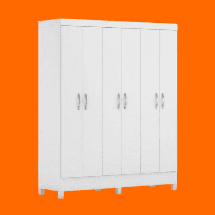 Guarda Roupa Casal 6 Portas Falco Yescasa Branco - Yescasa