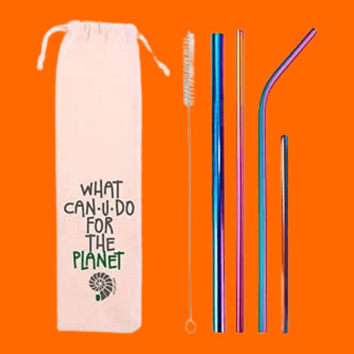 Kit 6 Em 1-4 Canudos De Inox + Escova + Ecobag Rainbow Kit 6 Em 1-4 Canudos De Inox + Escova + Ecobag Rainbow