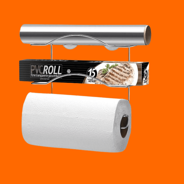 Cook Home Organizador 3 Rolos, 24Cm, Cromado, Arthi Cook Home Organizador 3 Rolos, 24Cm, Cromado, Arthi