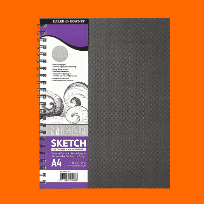 Papel Para Desenho Em Caderneta, Simply Sketchbook A4 - Daler Rowney Papel Para Desenho Em Caderneta, Simply Sketchbook A4 - Daler Rowney