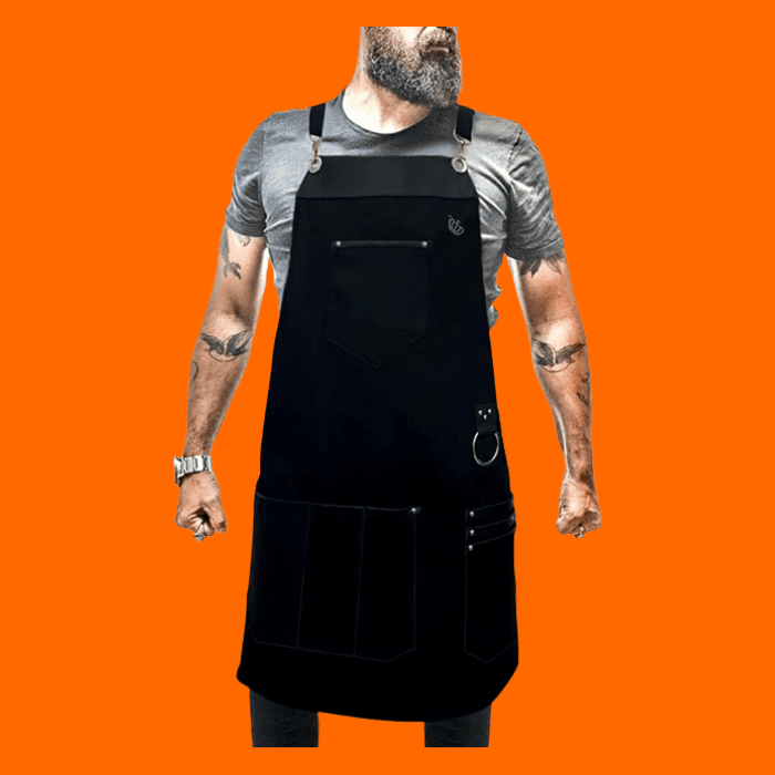 Avental Cozinheiro Churrasqueiro Hamburgueria Food Truck Marceneiro Tecido E Couro Legítimo Avental Cozinheiro Churrasqueiro Hamburgueria Food Truck Marceneiro Tecido E Couro Legítimo