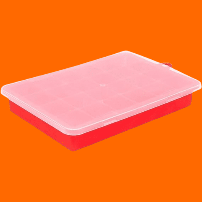 Forma De Silicone Gelo Com Tampa 24 Cubos Forma De Silicone Gelo Com Tampa 24 Cubos