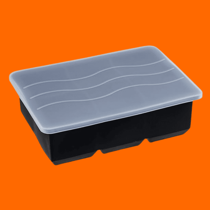 Forma De Gelo 06 Cubos 51Mm Em Silicone Com Tampa Plástica Forma De Gelo 06 Cubos 51Mm Em Silicone Com Tampa Plástica