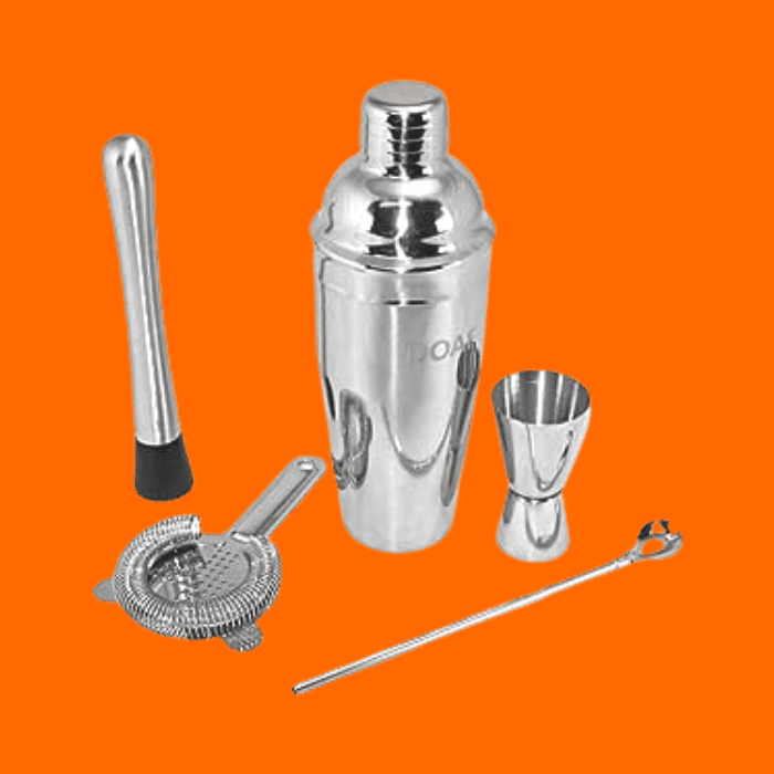 Kit Jogo Coqueteleira Inox 750Ml Para Barman Drinks Profissional