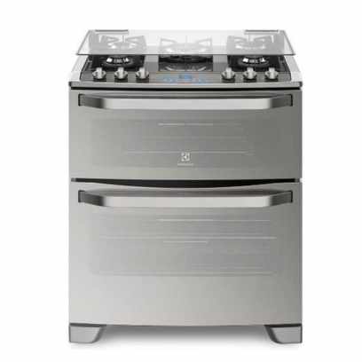 Melhores Fogões Electrolux - Veja Nossa Lista De Top 5 Imagem Com Fogão Electrolux 5 Bocas Prata Automático Com Mesa De Vidro E Duplo Forno