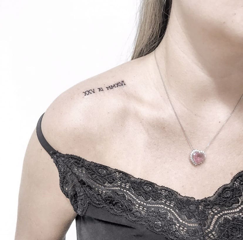 Imagem Com Tatuagem De Data Em Números Romanos