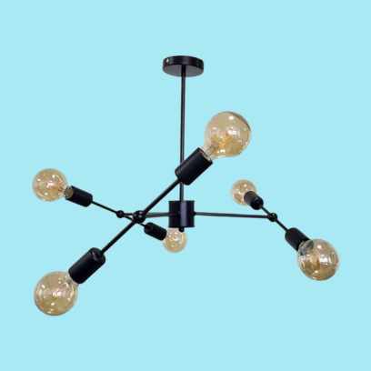 Luminária Lustre Pendente Sputnik 6 Lâmpadas Imagem Com Luminária Lustre Pendente Sputnik 6 Lâmpadas