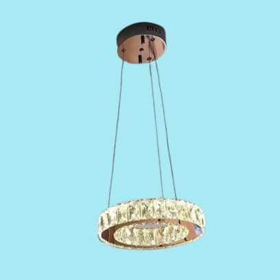 Lustre Pendente De Cristal K9 Com Controle Remoto Imagem Com Lustre Pendente De Cristal K9 Com Controle Remoto