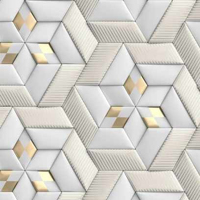 Papel De Parede 3D Geométrico Roses - Gf Casa Decor Imagem Com Papel De Parede 3D Geométrico Roses - Gf Casa Decor