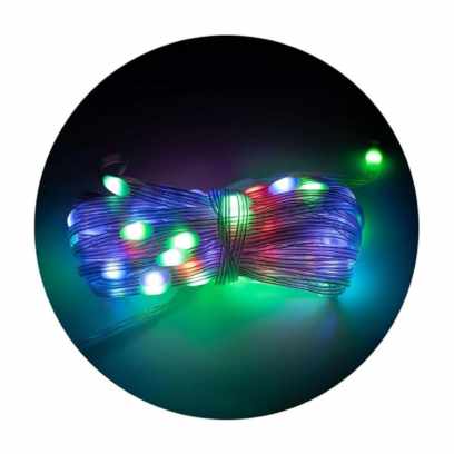 Pisca-Pisca De Natal Led Usb - 10M, 100 Lâmpadas Rgb, 9 Modos Imagem Com Pisca-Pisca De Natal Led Usb - 10M, 100 Lâmpadas Rgb, 9 Modos