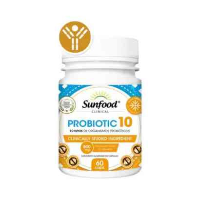 Imagem Com Probiotic 10 800 Mg Sunfood 60 Cápsulas
