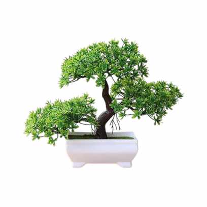 Imagem Com Bonsai Artificial Árvore Simulação Planta Vaso - Cores Diversas
