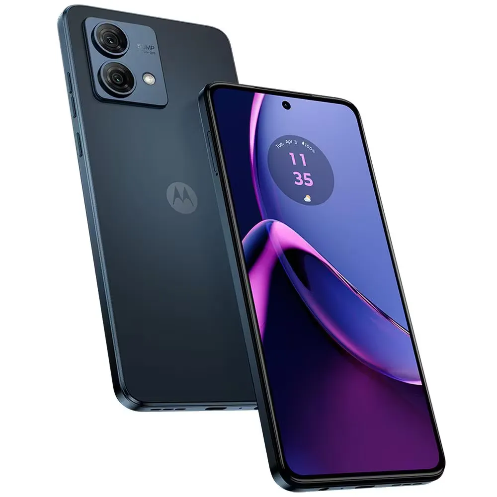 Imagem do Motorola Edge 40 Neo em cor preta, exibindo seu design elegante e tela ampla com bordas finas