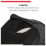 Carrinho de Bebê Safety 1st Mobi+ Reserva Trio Isofix Preto, 3 rodas e Conforto
