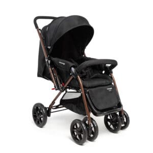 Carrinho de Bebê Voyage Choice Preto e Bronze com Alça Reversível e Capota UV