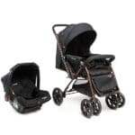 Carrinho de Bebê Voyage Comfort Duo Choice - Preto e Bronze - Reversível, Leve, com Segurança 5 Pontos