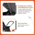 Carrinho de Bebê Voyage Comfort Duo Choice - Preto e Bronze - Reversível, Leve, com Segurança 5 Pontos