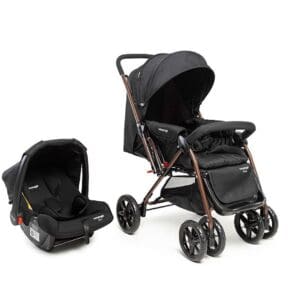 Carrinho de Bebê Voyage Comfort Duo Choice - Preto e Bronze - Reversível, Leve, com Segurança 5 Pontos