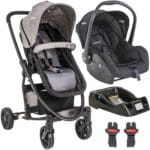 Carrinho de Bebê Voyage Prestige Cinza Melange - Assento Reversível, Capota com Proteção Solar e Rodas Amortecidas - Ideal para Passeios