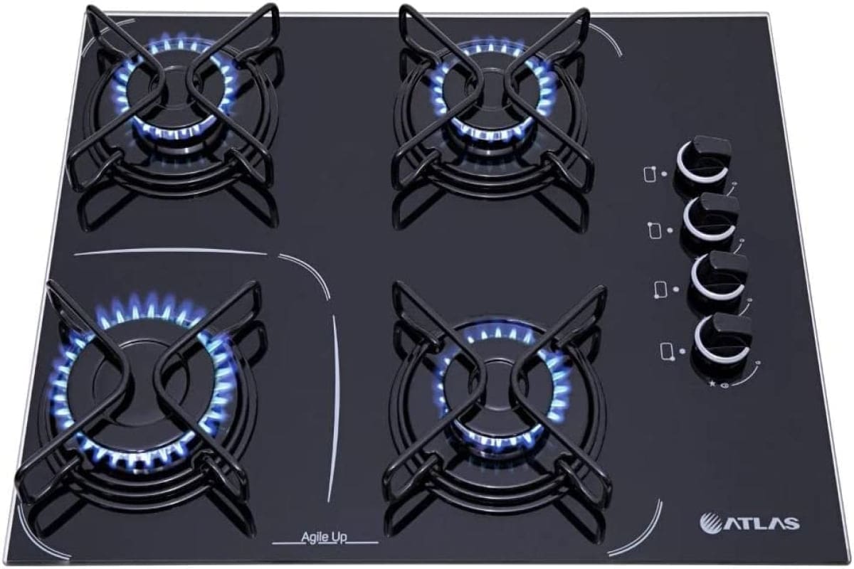 Cooktop 4 Bocas Atlas Agile Preto Tripla Chama Bivolt