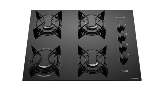 Cooktop 4 Bocas Atlas Agile Preto Tripla Chama Bivolt