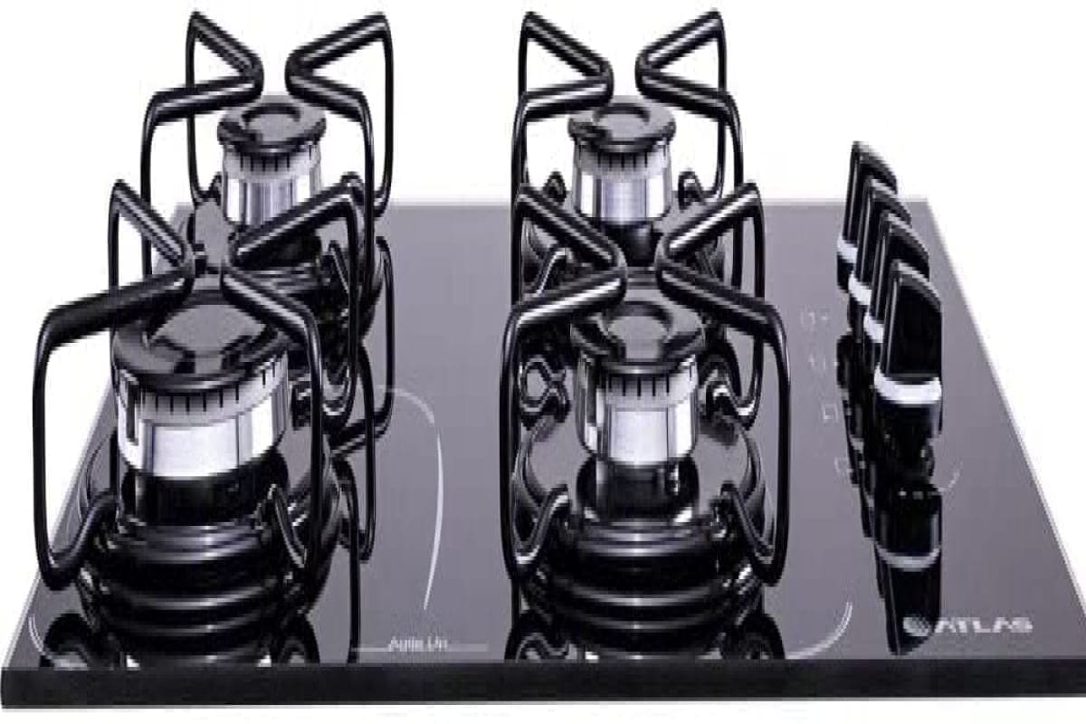 Cooktop 4 Bocas Atlas Agile Preto Tripla Chama Bivolt