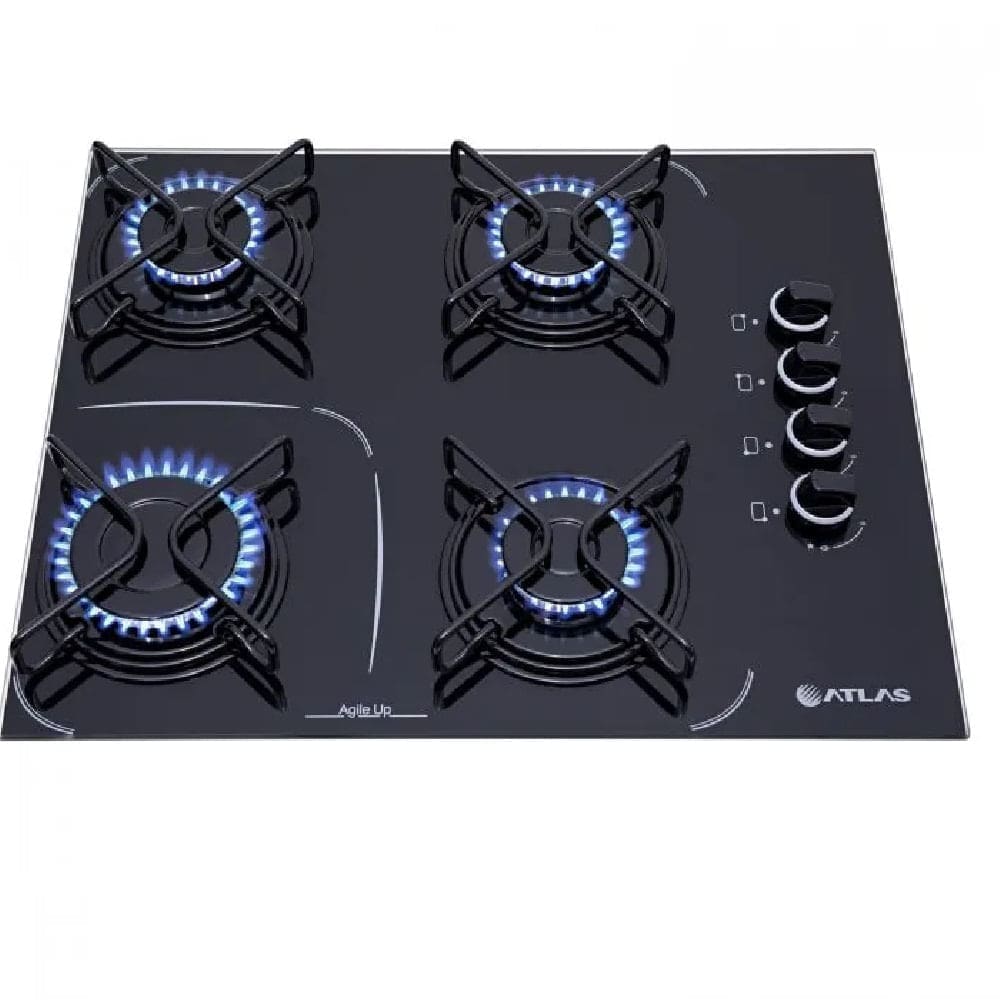 Cooktop 4 Bocas Atlas Agile Preto Tripla Chama Bivolt