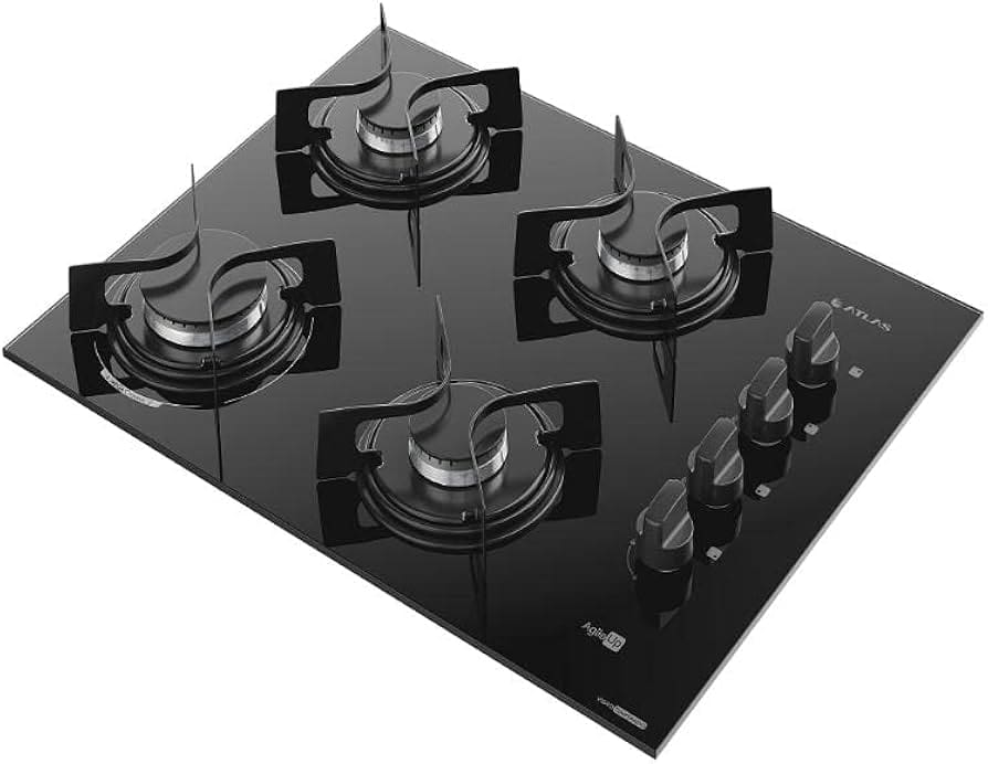 Cooktop 4 Bocas Atlas Agile Preto Tripla Chama Bivolt