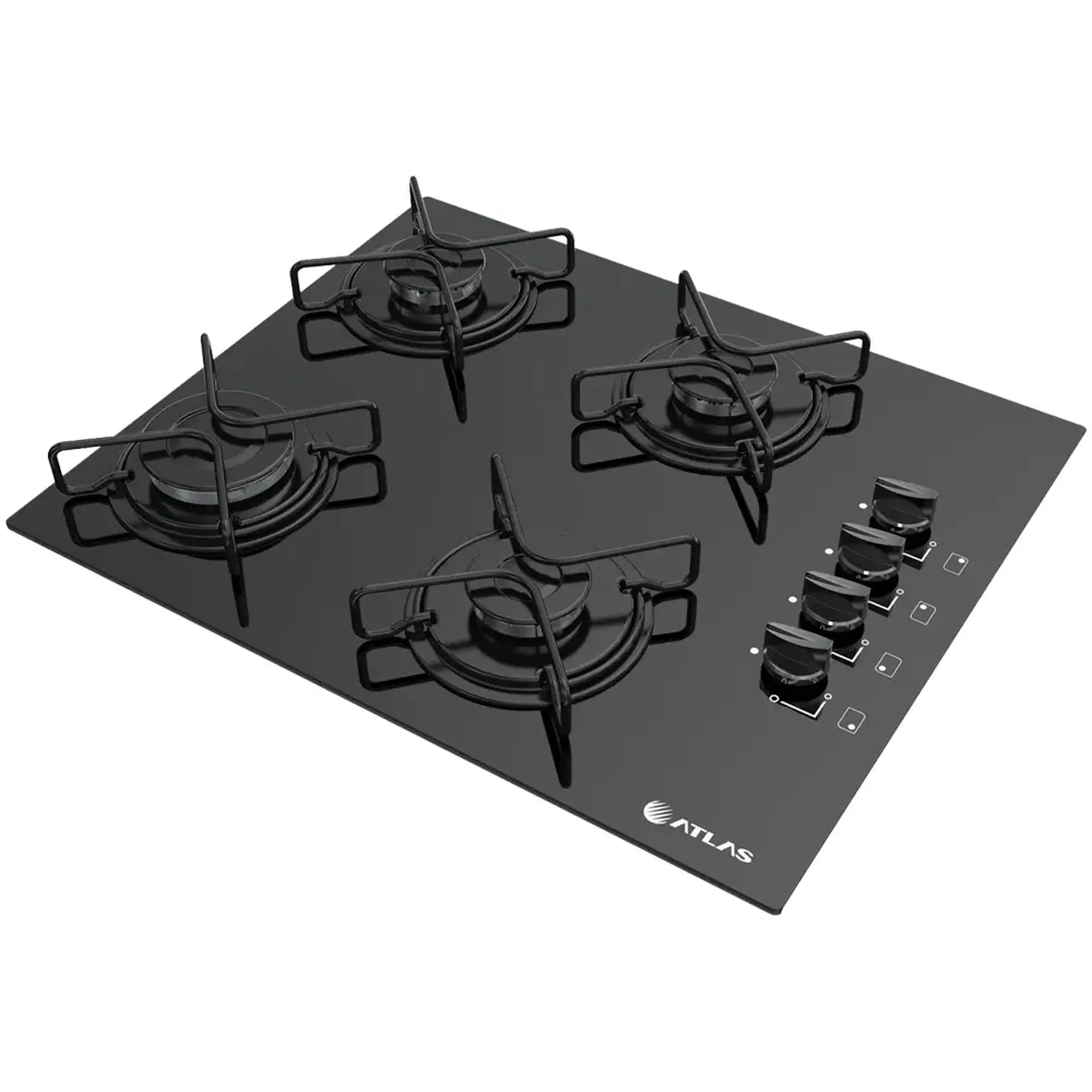 Cooktop 4 Bocas Atlas Agile Preto Tripla Chama Bivolt
