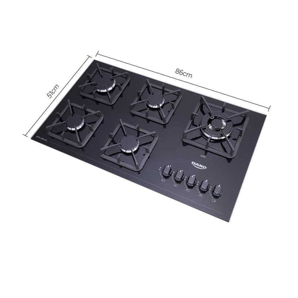 Cooktop a Gás 5 Bocas Dako Preto Diplomata Tripla Chama Bivolt Cooktop a Gás 5 Bocas Dako Preto Diplomata Tripla Chama Bivolt