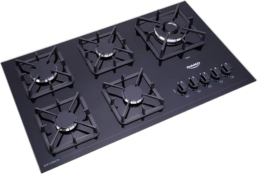 Cooktop a Gás 5 Bocas Dako Preto Diplomata Tripla Chama Bivolt Cooktop a Gás 5 Bocas Dako Preto Diplomata Tripla Chama Bivolt
